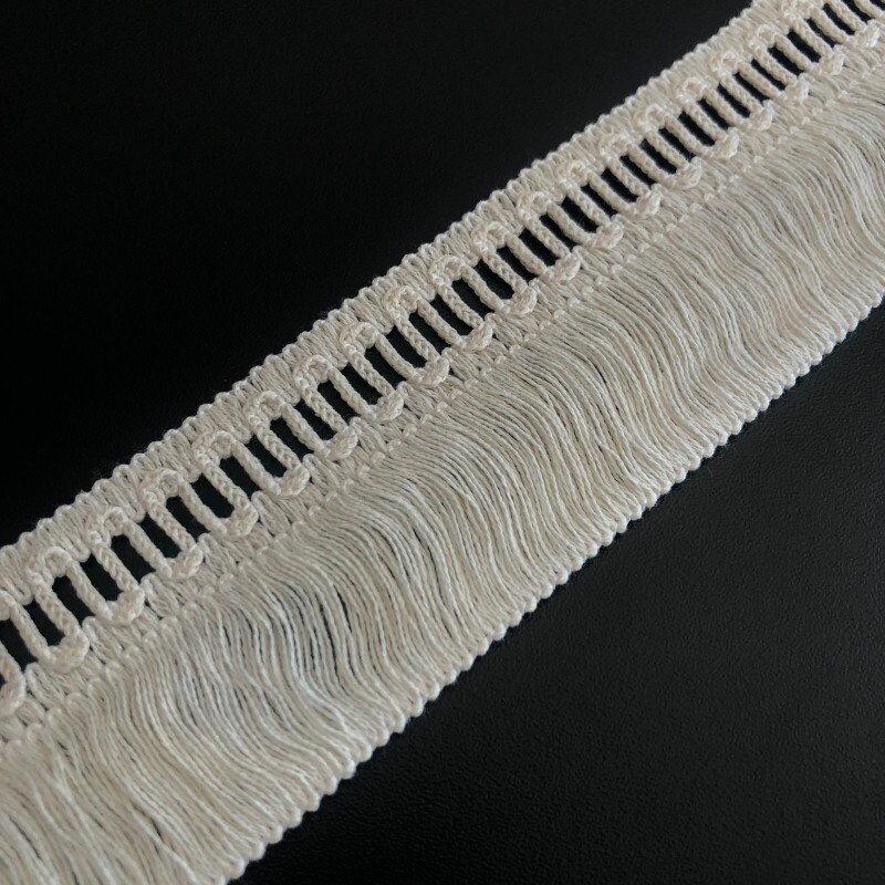Franja Ponto Palito - Crú - 5 cm 